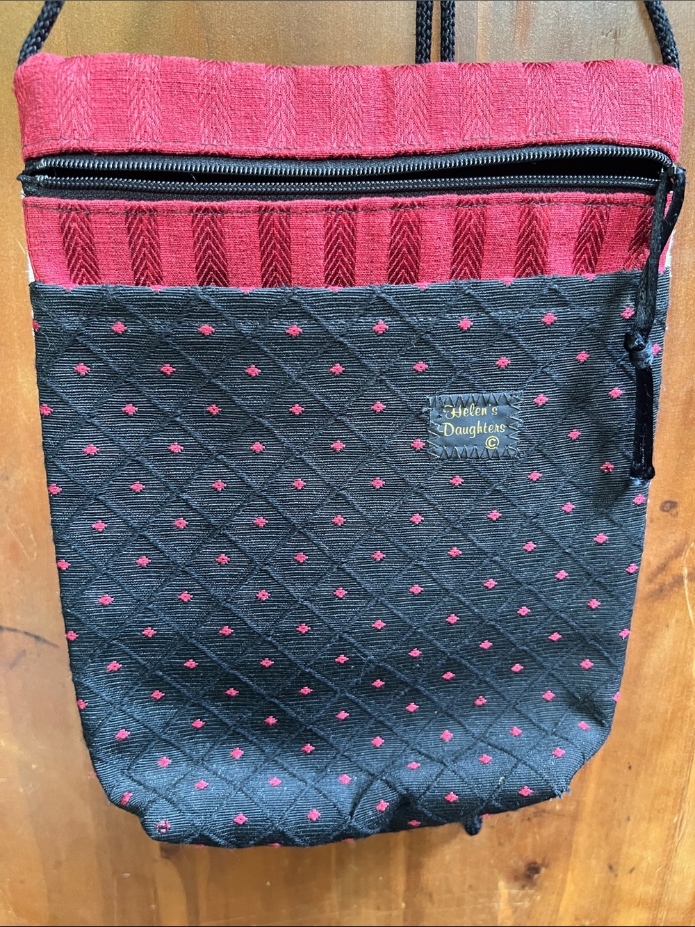Black & Red Quilted Crossbody Bag